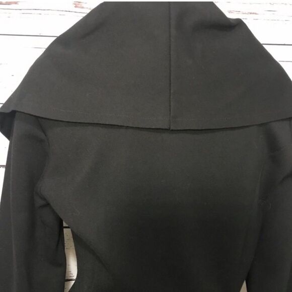 Elegant Black Women's Coat LUII L lined Heavy Hang, Flattering! - Picture 8 of 11